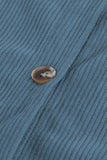LC8511383-5-S, LC8511383-5-M, LC8511383-5-L, LC8511383-5-XL, LC8511383-5-2XL, Blue Womens Boyfriend Shirt Ribbed Shacket Loose Fit Long Sleeve Tops