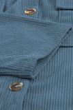 LC8511383-5-S, LC8511383-5-M, LC8511383-5-L, LC8511383-5-XL, LC8511383-5-2XL, Blue Womens Boyfriend Shirt Ribbed Shacket Loose Fit Long Sleeve Tops