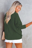 LC8511383-9-S, LC8511383-9-M, LC8511383-9-L, LC8511383-9-XL, LC8511383-9-2XL, Green Womens Boyfriend Shirt Ribbed Shacket Loose Fit Long Sleeve Tops