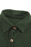LC8511383-9-S, LC8511383-9-M, LC8511383-9-L, LC8511383-9-XL, LC8511383-9-2XL, Green Womens Boyfriend Shirt Ribbed Shacket Loose Fit Long Sleeve Tops
