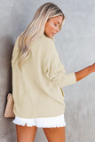 LC8511383-15-S, LC8511383-15-M, LC8511383-15-L, LC8511383-15-XL, LC8511383-15-2XL, Beige Womens Boyfriend Shirt Ribbed Shacket Loose Fit Long Sleeve Tops