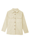 LC8511383-15-S, LC8511383-15-M, LC8511383-15-L, LC8511383-15-XL, LC8511383-15-2XL, Beige Womens Boyfriend Shirt Ribbed Shacket Loose Fit Long Sleeve Tops