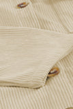 LC8511383-15-S, LC8511383-15-M, LC8511383-15-L, LC8511383-15-XL, LC8511383-15-2XL, Beige Womens Boyfriend Shirt Ribbed Shacket Loose Fit Long Sleeve Tops
