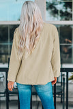 LC8511383-15-S, LC8511383-15-M, LC8511383-15-L, LC8511383-15-XL, LC8511383-15-2XL, Beige Womens Boyfriend Shirt Ribbed Shacket Loose Fit Long Sleeve Tops