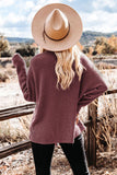 LC8511383-17-S, LC8511383-17-M, LC8511383-17-L, LC8511383-17-XL, LC8511383-17-2XL, Brown Womens Boyfriend Shirt Ribbed Shacket Loose Fit Long Sleeve Tops