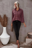 LC8511383-17-S, LC8511383-17-M, LC8511383-17-L, LC8511383-17-XL, LC8511383-17-2XL, Brown Womens Boyfriend Shirt Ribbed Shacket Loose Fit Long Sleeve Tops