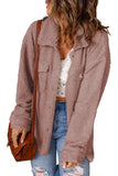 Pink Women's Flap Pockets Long Sleeve Warm Teddy Coat LC854089-10