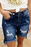 Denim Shorts for Women High Waist Distressed Frayed Casual Jeans Shorts