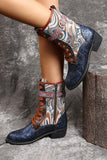 Cowboy Boots For Women Embroidery Lace Up Shoes