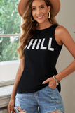 LC256898-2-S, LC256898-2-M, LC256898-2-L, LC256898-2-XL, LC256898-2-2XL, Black CHILL Graphic Tank Tops for Womens Summer Sleeveless Vest T Shirt