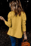 LC8511383-7-S, LC8511383-7-M, LC8511383-7-L, LC8511383-7-XL, LC8511383-7-2XL, Yellow Womens Boyfriend Shirt Ribbed Shacket Loose Fit Long Sleeve Tops