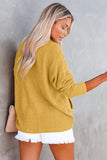 LC8511383-7-S, LC8511383-7-M, LC8511383-7-L, LC8511383-7-XL, LC8511383-7-2XL, Yellow Womens Boyfriend Shirt Ribbed Shacket Loose Fit Long Sleeve Tops
