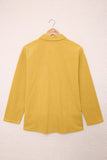 LC8511383-7-S, LC8511383-7-M, LC8511383-7-L, LC8511383-7-XL, LC8511383-7-2XL, Yellow Womens Boyfriend Shirt Ribbed Shacket Loose Fit Long Sleeve Tops