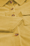 LC8511383-7-S, LC8511383-7-M, LC8511383-7-L, LC8511383-7-XL, LC8511383-7-2XL, Yellow Womens Boyfriend Shirt Ribbed Shacket Loose Fit Long Sleeve Tops