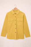 LC8511383-7-S, LC8511383-7-M, LC8511383-7-L, LC8511383-7-XL, LC8511383-7-2XL, Yellow Womens Boyfriend Shirt Ribbed Shacket Loose Fit Long Sleeve Tops
