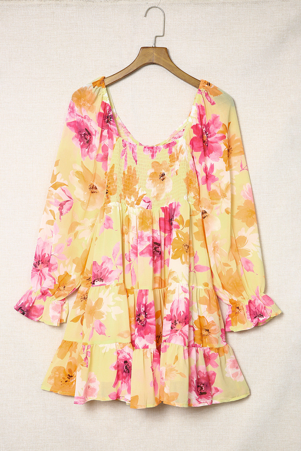 Womens Square Neck Puffy Sleeve Smocked Babydoll Dress Floral Flowy Sh PinkQueenShop Womens Square Neck Puffy Sleeve Smocked Babydoll Dress Floral Flowy Sh PinkQueenShop