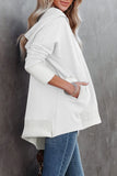 LC25311926-1-S, LC25311926-1-M, LC25311926-1-L, LC25311926-1-XL, LC25311926-1-2XL, White Batwing Sleeve Pocketed Henley Hoodie