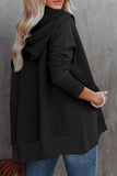 LC25311926-2-S, LC25311926-2-M, LC25311926-2-L, LC25311926-2-XL, LC25311926-2-2XL, Black Batwing Sleeve Pocketed Henley Hoodie