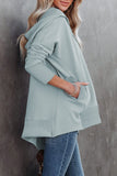 LC25311926-11-S, LC25311926-11-M, LC25311926-11-L, LC25311926-11-XL, LC25311926-11-2XL, Gray Batwing Sleeve Pocketed Henley Hoodie