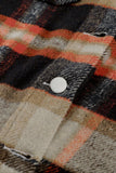 LC255462-16-S, LC255462-16-M, LC255462-16-L, LC255462-16-XL, LC255462-16-2XL, Khaki Geometric Plaid Print Pocketed Shirt