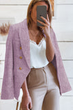 LC852370-8-S, LC852370-8-M, LC852370-8-L, LC852370-8-XL, LC852370-8-2XL, Purple Double Breasted Lapel Blazers Women's Casual Office Long Sleeve Jacket