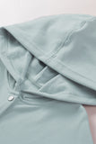 LC25311926-11-S, LC25311926-11-M, LC25311926-11-L, LC25311926-11-XL, LC25311926-11-2XL, Gray Batwing Sleeve Pocketed Henley Hoodie