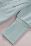LC25311926-11-S, LC25311926-11-M, LC25311926-11-L, LC25311926-11-XL, LC25311926-11-2XL, Gray Batwing Sleeve Pocketed Henley Hoodie