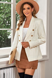 LC852370-1-S, LC852370-1-M, LC852370-1-L, LC852370-1-XL, LC852370-1-2XL, White Double Breasted Lapel Blazers Women's Casual Office Long Sleeve Jacket