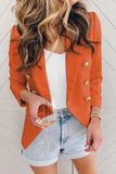 LC852062-14-S, LC852062-14-M, LC852062-14-L, LC852062-14-XL, LC852062-14-2XL, Orange Double Breasted Casual Blazer Draped Open Front Cardigans Jacket Work Suit