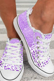 Women's Low Top Sneaker Ombre Leopard Canvas Slip on Shoes