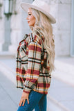 LC255462-7-S, LC255462-7-M, LC255462-7-L, LC255462-7-XL, LC255462-7-2XL, Yellow Geometric Plaid Print Pocketed Shirt