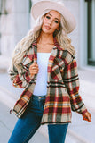 LC255462-7-S, LC255462-7-M, LC255462-7-L, LC255462-7-XL, LC255462-7-2XL, Yellow Geometric Plaid Print Pocketed Shirt