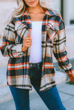 LC255462-16-S, LC255462-16-M, LC255462-16-L, LC255462-16-XL, LC255462-16-2XL, Khaki Geometric Plaid Print Pocketed Shirt