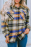 LC255462-105-S, LC255462-105-M, LC255462-105-L, LC255462-105-XL, LC255462-105-2XL, Blue Geometric Plaid Print Pocketed Shirt