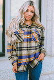 LC255462-105-S, LC255462-105-M, LC255462-105-L, LC255462-105-XL, LC255462-105-2XL, Blue Geometric Plaid Print Pocketed Shirt