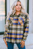 LC255462-105-S, LC255462-105-M, LC255462-105-L, LC255462-105-XL, LC255462-105-2XL, Blue Geometric Plaid Print Pocketed Shirt