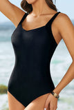 LC443354-102-S, LC443354-102-M, LC443354-102-L, LC443354-102-XL, LC443354-102-2XL, Black Women One Piece Swimsuit Striped Pattern Print Sleeveless Bathing Suit