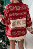 LC2722541-3-S, LC2722541-3-M, LC2722541-3-L, LC2722541-3-XL, LC2722541-3-2XL, Red Christmas Snowflake Ugly Christmas Sweater Jumper Pullover Tops