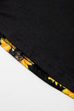 TZ25256-7-S, TZ25256-7-M, TZ25256-7-L, TZ25256-7-XL, TZ25256-7-XXL, Yellow Kids Leopard Print Tops V Neck Leopard Shirts Short Sleeve Blouses with Pocket