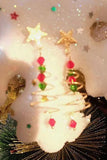 BH011811-3, Red Womes Christmas Tree Earrings Holiday Earrings