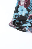LC6111317-102-S, LC6111317-102-M, LC6111317-102-L, LC6111317-102-XL, Black Vintage Floral Print Drawstring Flowy Dress