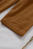 LC8511383-1017-S, LC8511383-1017-M, LC8511383-1017-L, LC8511383-1017-XL, LC8511383-1017-2XL, Brown Womens Boyfriend Shirt Ribbed Shacket Loose Fit Long Sleeve Tops