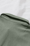 LC8511383-109-S, LC8511383-109-M, LC8511383-109-L, LC8511383-109-XL, LC8511383-109-2XL, Green Womens Boyfriend Shirt Ribbed Shacket Loose Fit Long Sleeve Tops
