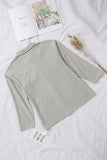 LC8511383-11-S, LC8511383-11-M, LC8511383-11-L, LC8511383-11-XL, LC8511383-11-2XL, Gray Womens Boyfriend Shirt Ribbed Shacket Loose Fit Long Sleeve Tops