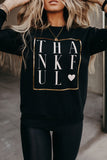 LC25313431-2-S, LC25313431-2-M, LC25313431-2-L, LC25313431-2-XL, LC25313431-2-2XL, Black Women Thankful Thanksgiving Day Tees Long Sleeve Sweatshirt