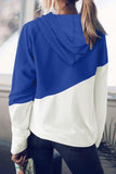 LC8511695-5-S, LC8511695-5-M, LC8511695-5-L, LC8511695-5-XL, LC8511695-5-2XL, Blue Hoodies for Women Asymmetric Color Block Hooded Sweatshirt Jacket