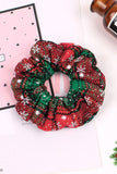 BH041324-3, Red Christmas Hair Scrunchies for Women Girls Ponytail Headwear Accessories