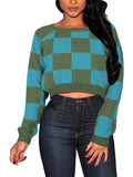 PSE2440-4-L, PSE2440-4-M, PSE2440-4-S, PSE2440-4-XL, Sky Blue Women's Cropped Cable Knit Raglan Sleeve Sweater