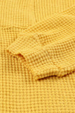 LC2552552-7-S, LC2552552-7-M, LC2552552-7-L, LC2552552-7-XL, LC2552552-7-2XL, Yellow Womens Waffle Knit Shacket Jacket Button Up Casual Blouse Shirt with Pockets