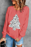 LC25313501-3-S, LC25313501-3-M, LC25313501-3-L, LC25313501-3-XL, LC25313501-3-2XL, Red Leopard Christmas Tree Pullover Sweatshirt Long Sleeve Holiday Shirts Tops